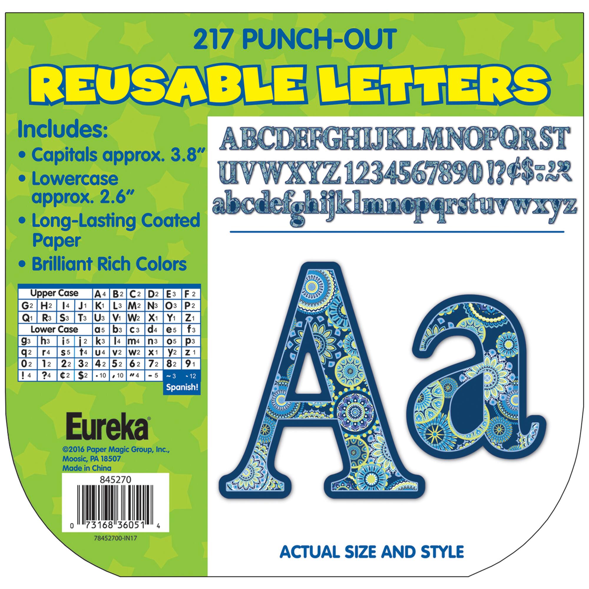 Eureka® Blue Harmony Circle Letters Deco Letters, 217 Per Pack, 3 Packs of 651